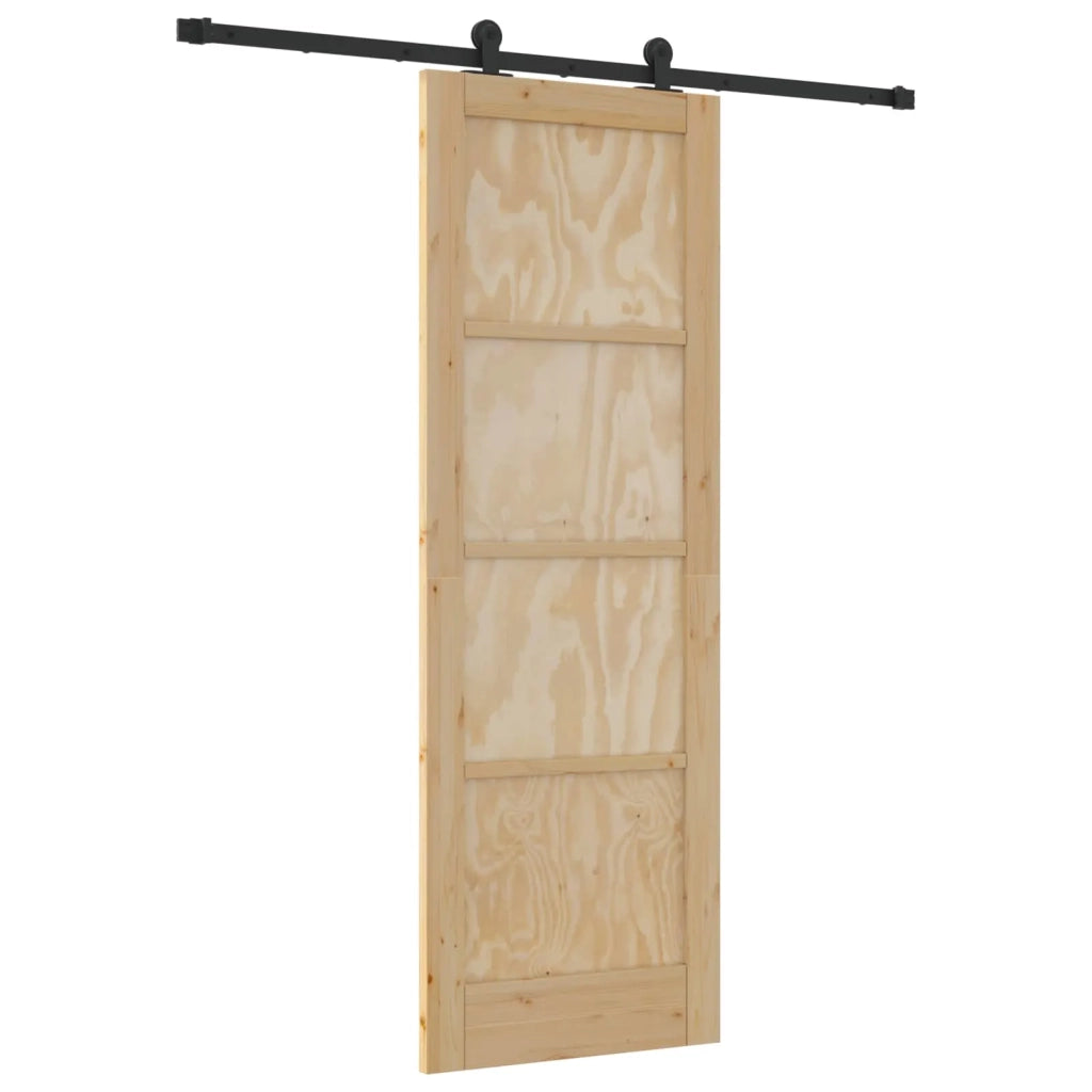 Porta scorrevole Naturale e Nero 73,5 x 211 cm