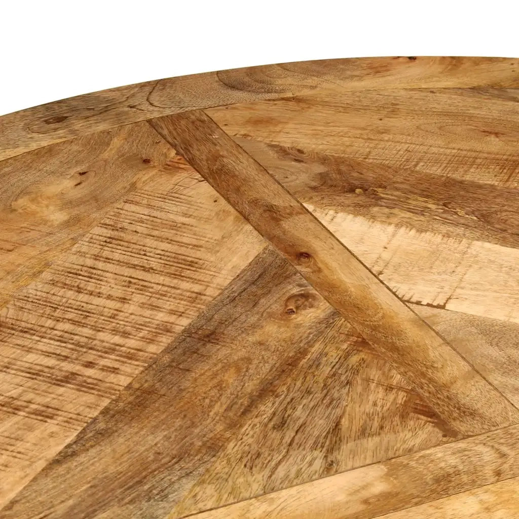 Tavolo da Pranzo Ø110x75 cm in Legno Grezzo Massello di Mango 358882