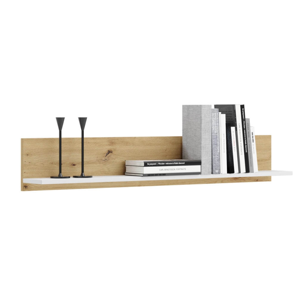 Mensola da parete SHELF in rovere artisan e bianco 100 cm