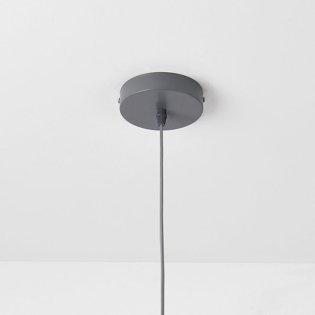 Lampada a Sospensione Lopar con Doppio Paralume in Tessuto Ø 40 cm - Grigio / Oro lux.pro