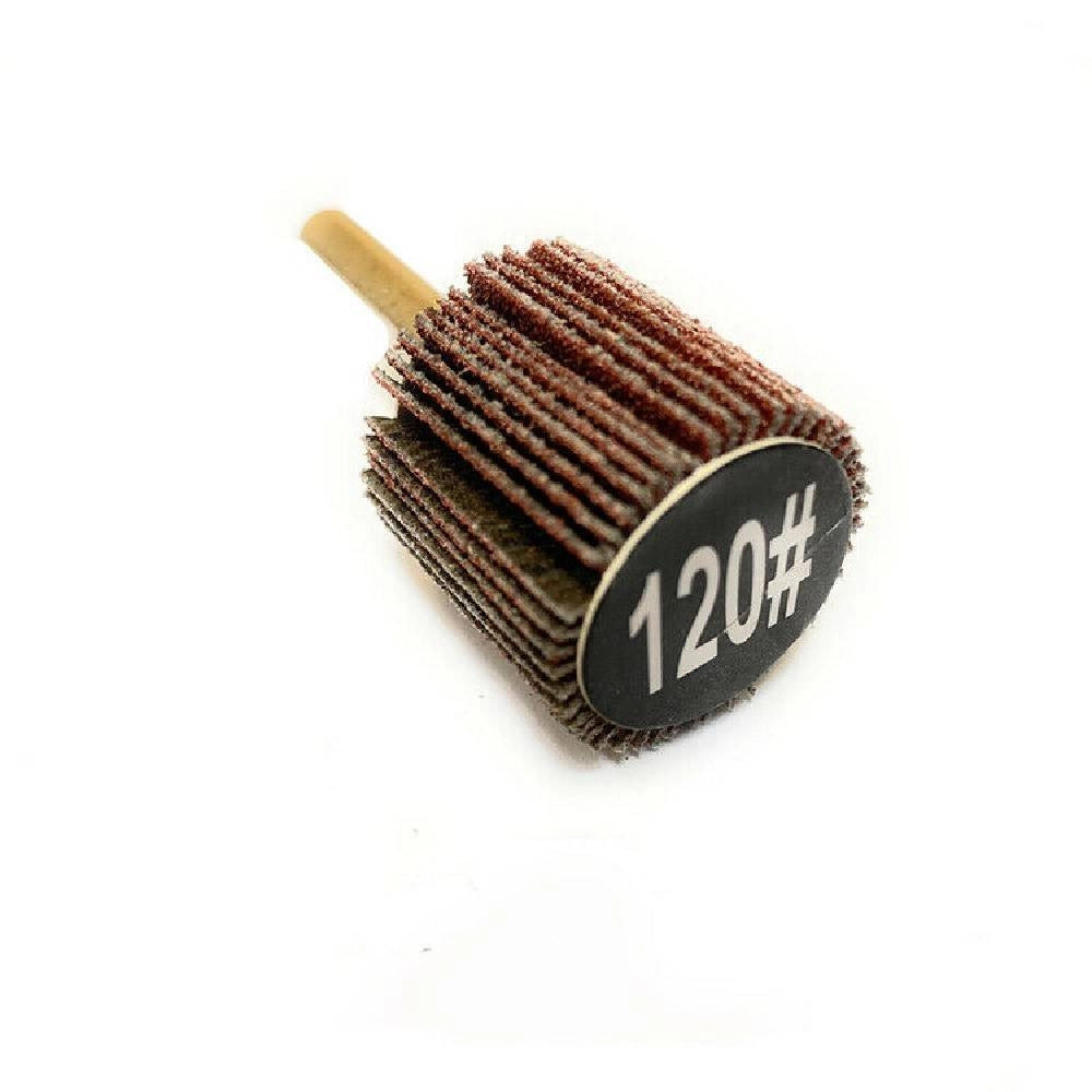 Trade Shop - Ruota Lamellare Con Carta Abrasiva Grana P120 25mm Mola Punta Trapano Levigare -