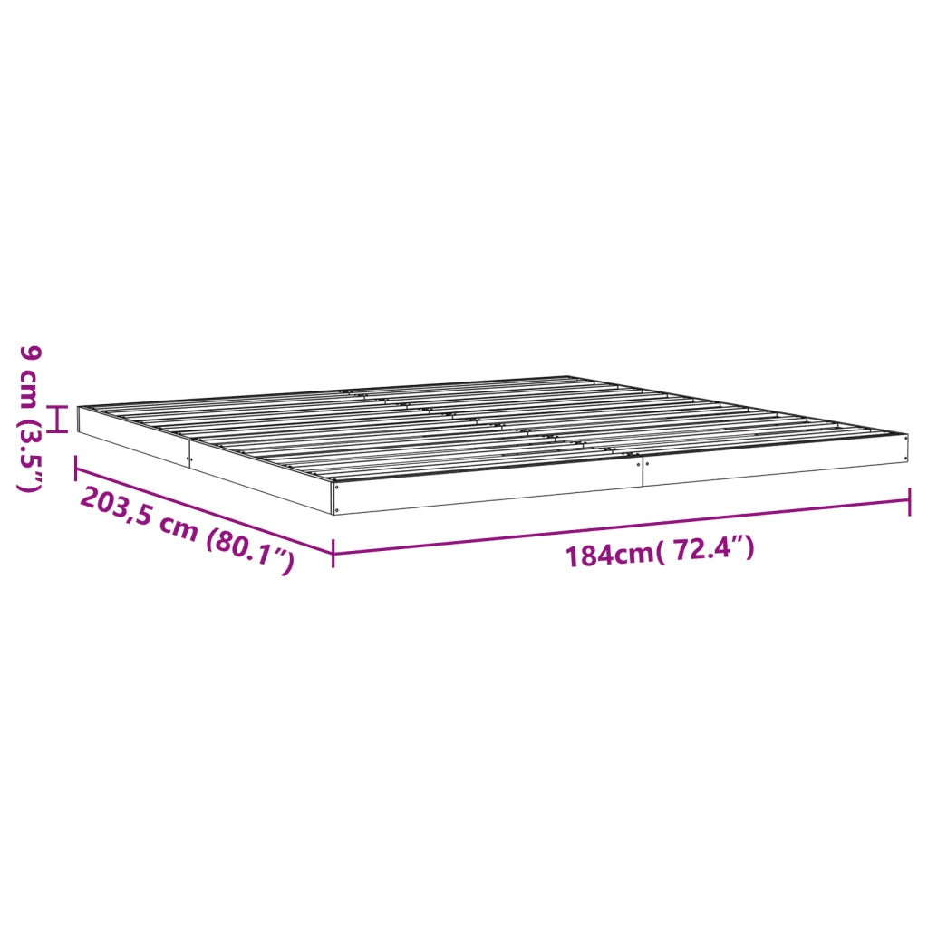 Giroletto Marrone Cera 180x200 cm in Legno Massello di Pino