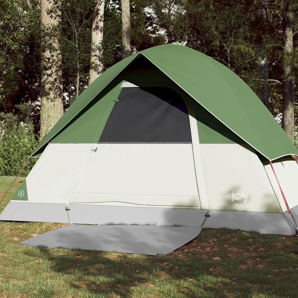 Tenda da Campeggio a Cupola per 3 Persone-Tenda per Escursionismo Verde Impermeabile 404597