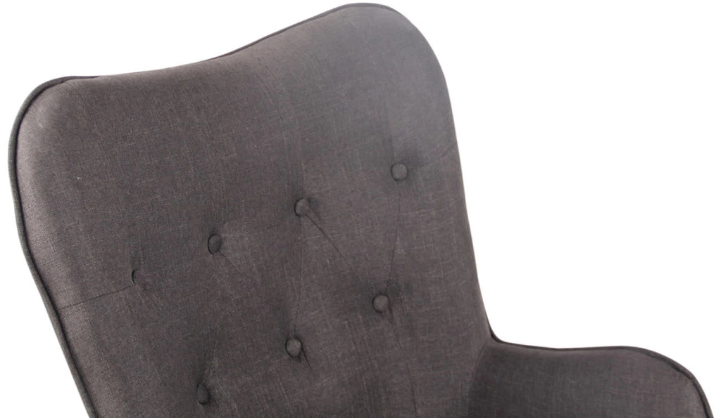 Poltrona lounge Ashford in tessuto grigio scuro,natura