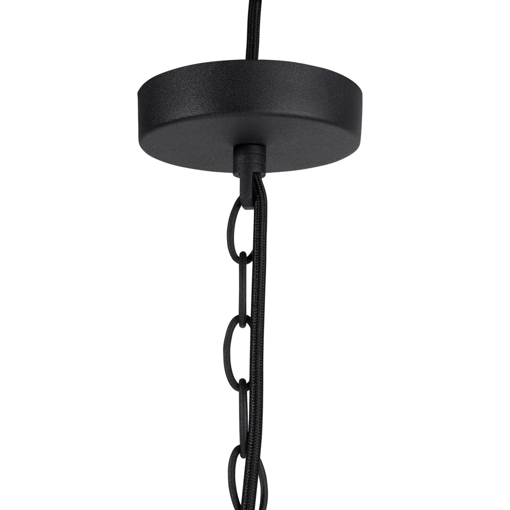 Lampadario in Metallo Nero e dorato con Paralume Tondo Stile Industriale Moderno Soggiorno Sala da Pranzo