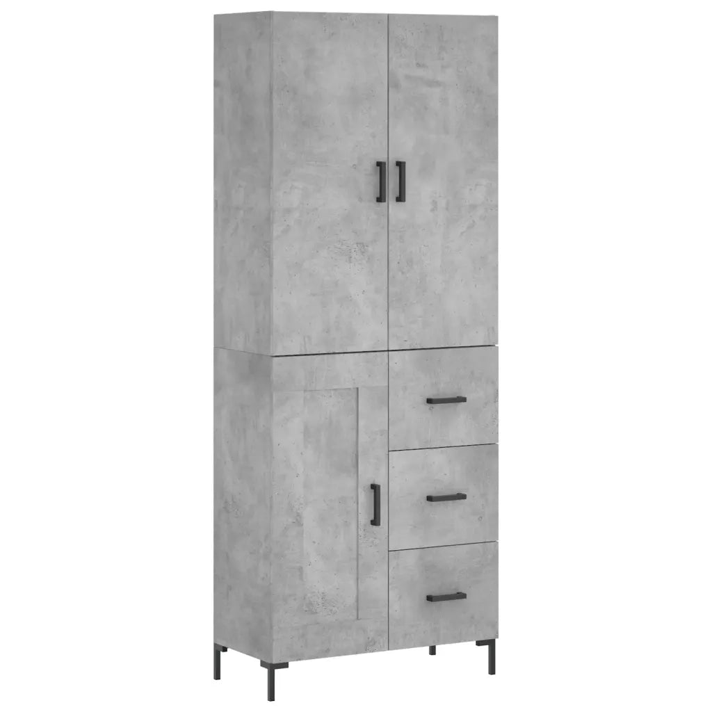 Credenza-Buffet-Armadio da cucina Grigio Cemento 69,5x34x180 cm in Legno Multistrato 894478