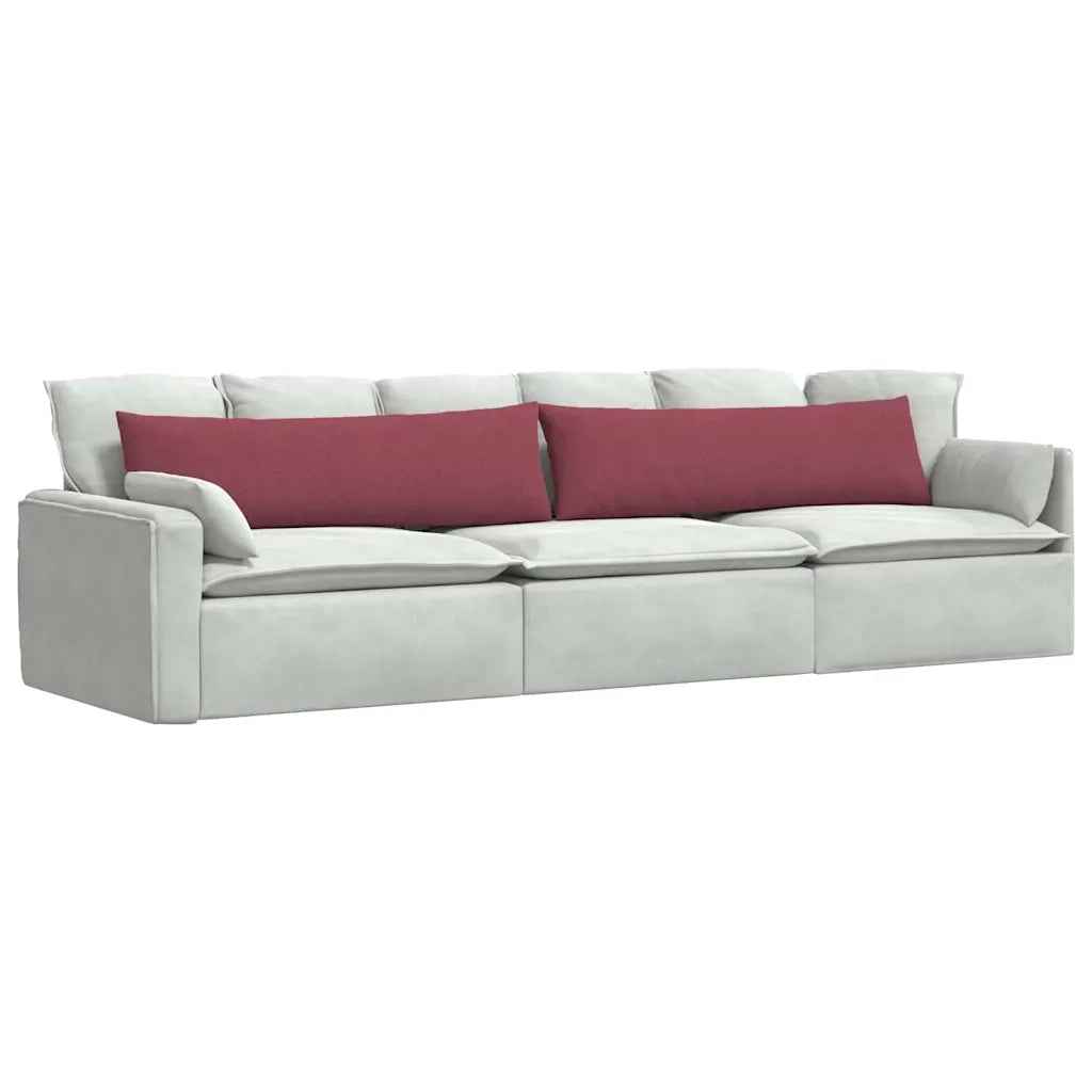 Cuscini da Divano 2 pz | Cuscini per sedie Rosso Vino 145 x 40 cm Tessuto