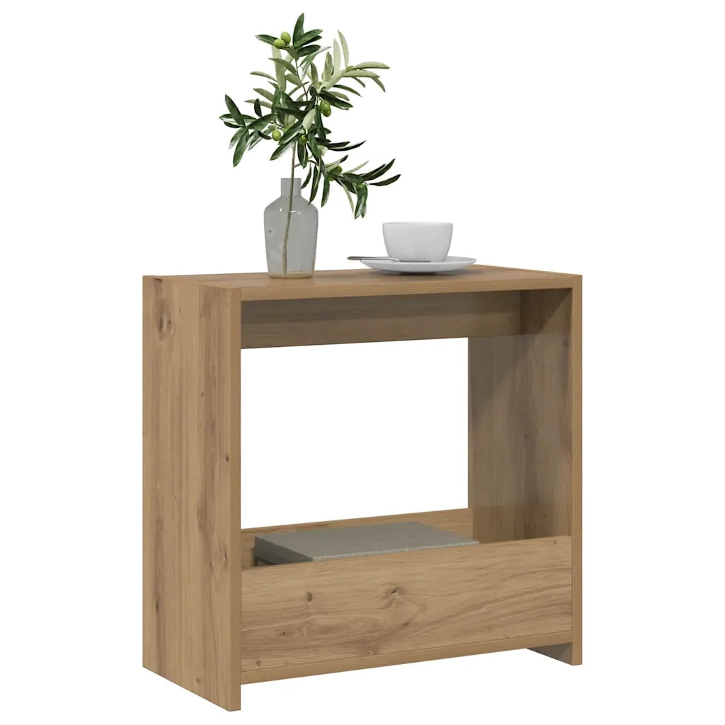 Tavolino Rovere Artigianale 50x26x50 cm in Legno Multistrato 856539