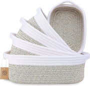 Set di contenitori in cotone intrecciato da 5 - contenitore di stoccaggio per bagno e lettino per bambini