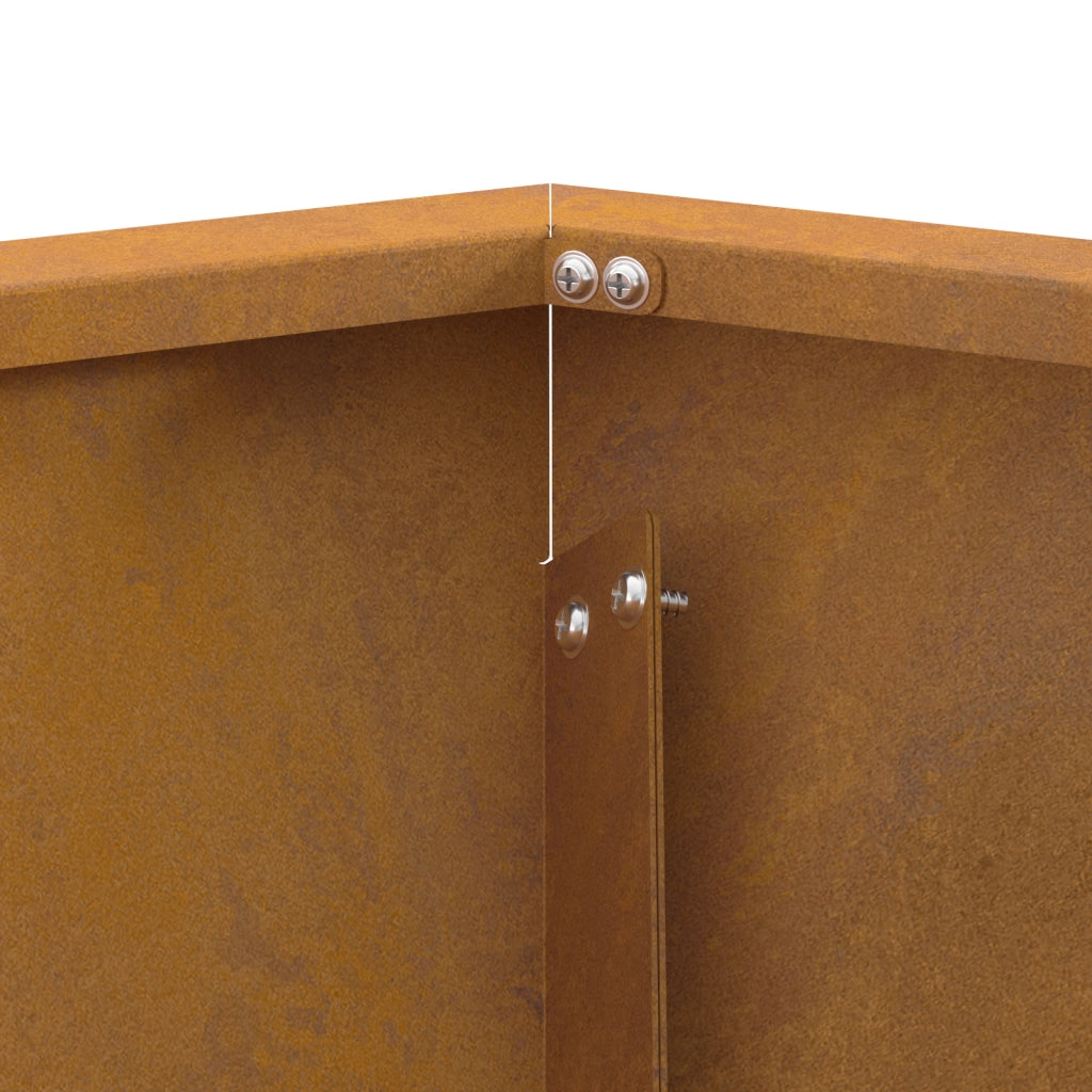 Focolare Esagonale 75x75x28 cm Acciaio Invecchiato