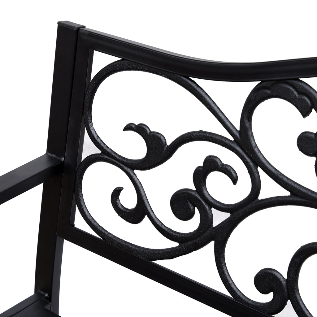Divano da giardino 3 posti ¨C zephmum ¨C metallo nero 127x60x85 cm