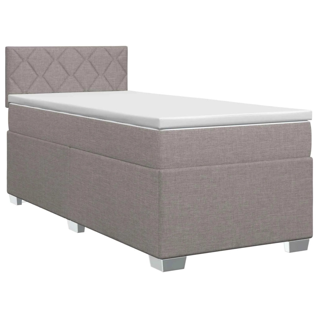Letto box spring con materasso Tortora 80 x 200 cm Tessuto 3450359