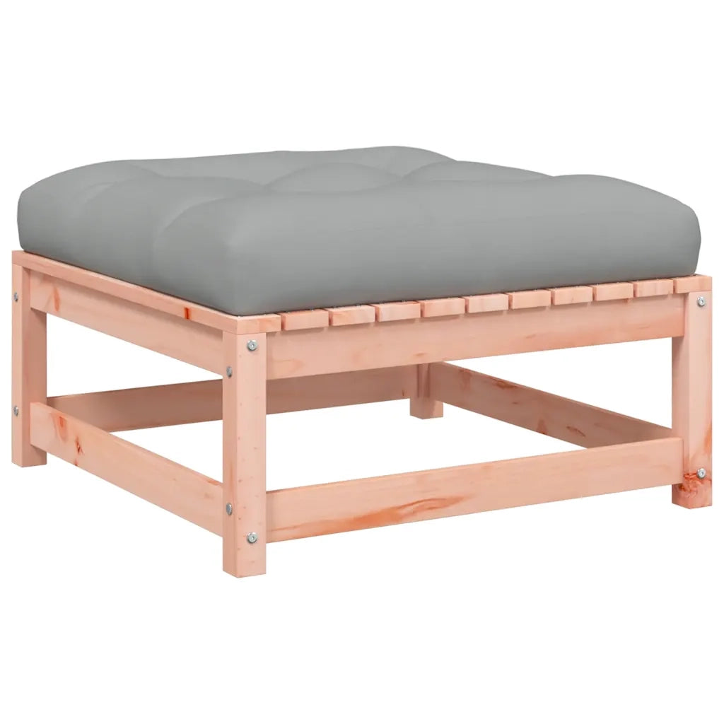 Sedia da giardino-Poggiapiedi Giardino con Cuscini 2 pz Legno Massello di Douglas