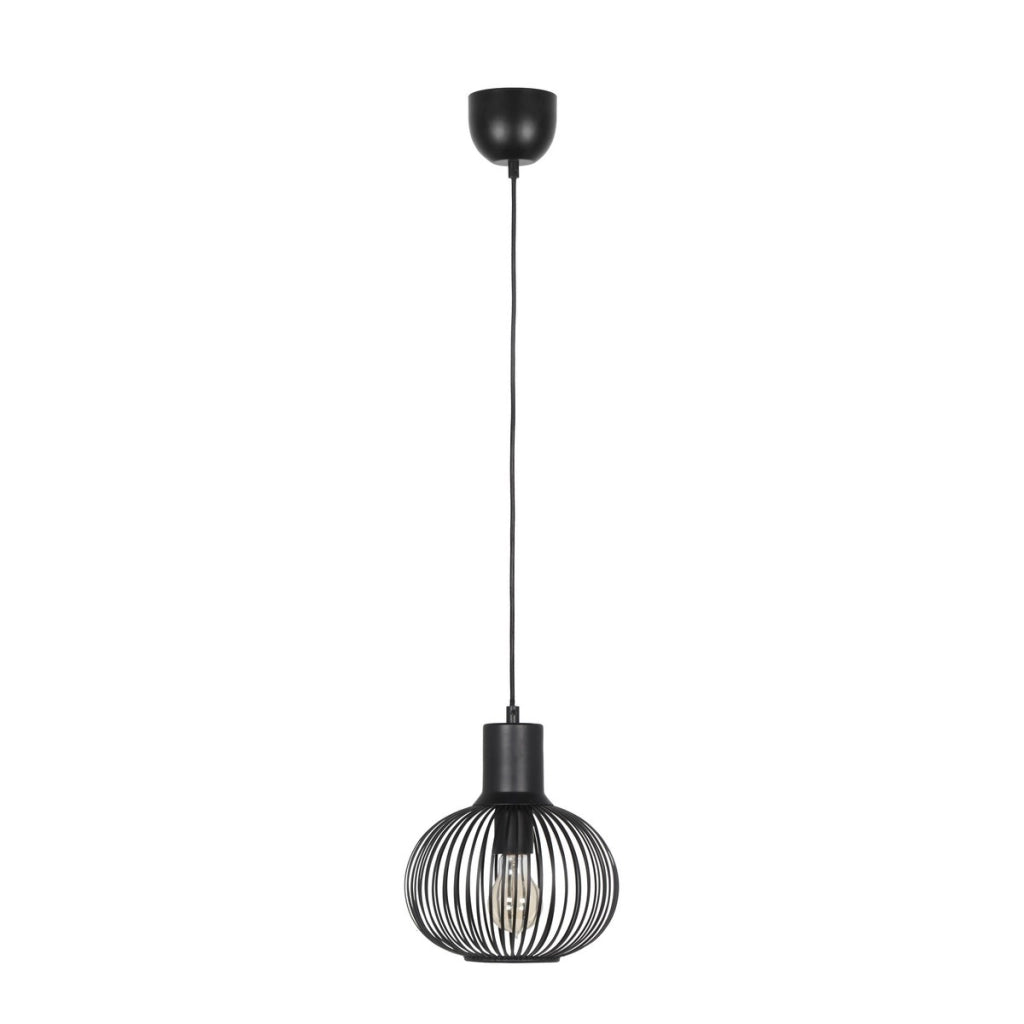Lampada a sospensione loft nera sfera Ø23 E27 Trio Gila