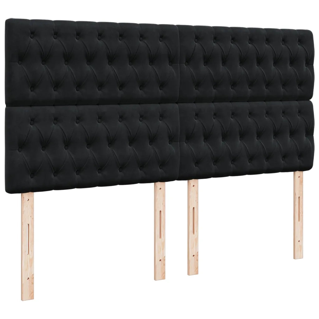 Giroletto a Molle con Materasso Nero 180x200 cm in Velluto 3290986