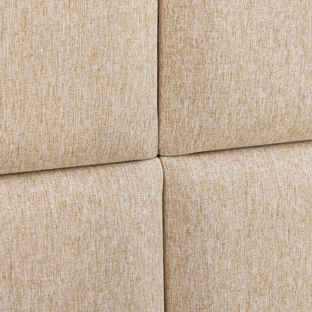 Set Carpino di 4 Pannelli Murali Imbottiti Rivestiti in Tessuto Beige 30x30 cm [neu.haus]