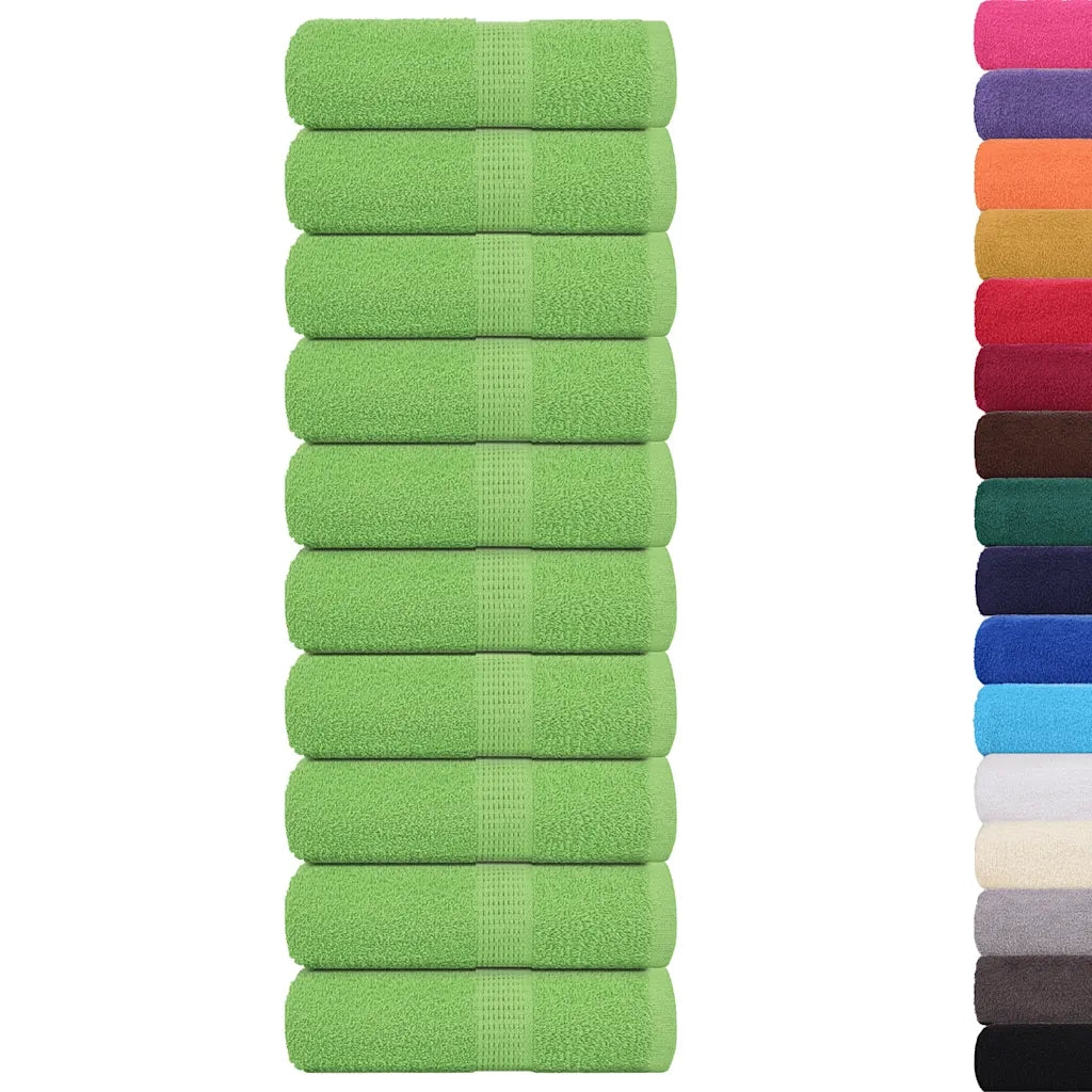 Asciugamani Ospiti 10 pz Verde Mela 30x50 cm 360 g/mÂ² Cotone