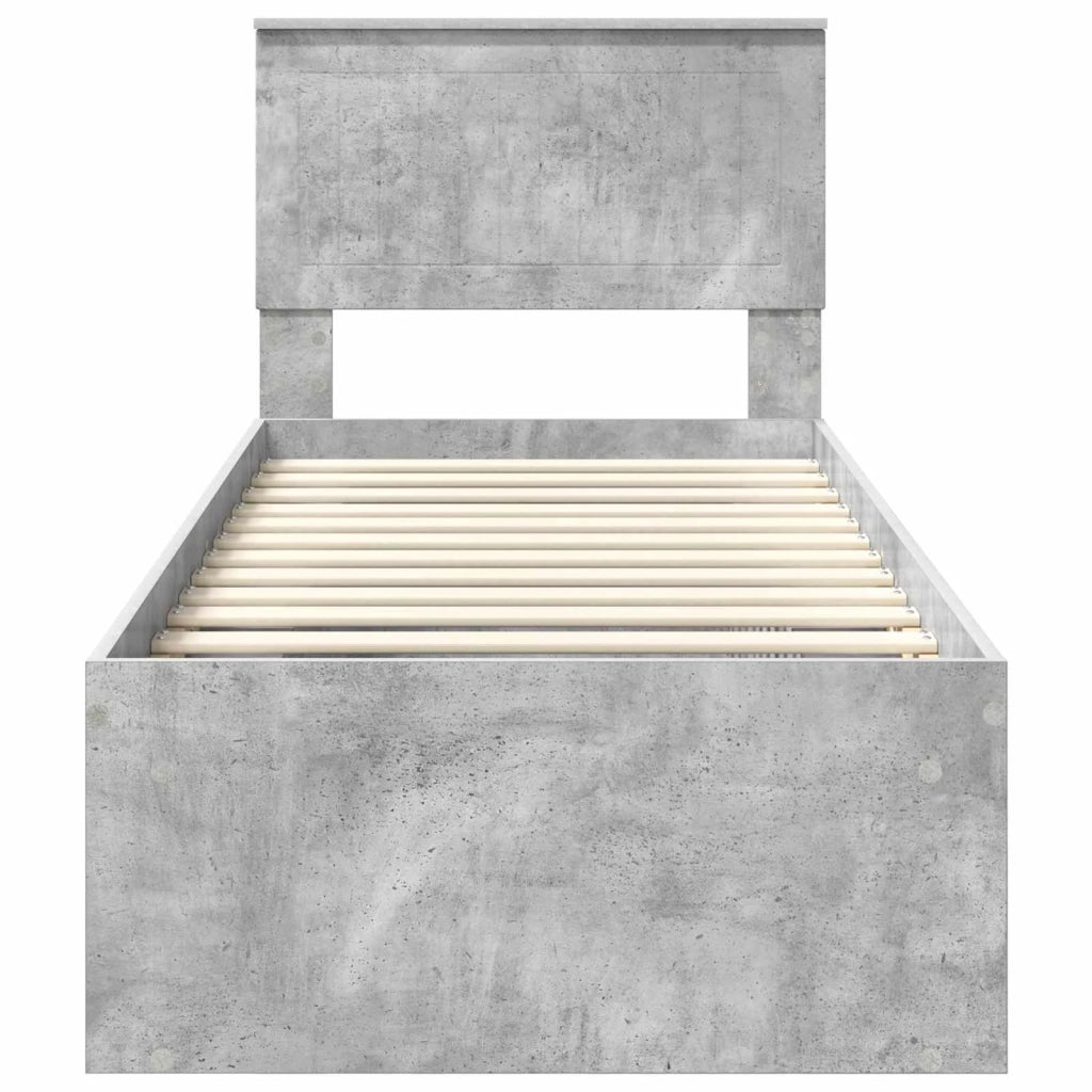 Struttura del letto Grigio Concretè 75 x 190 cm Pino massello