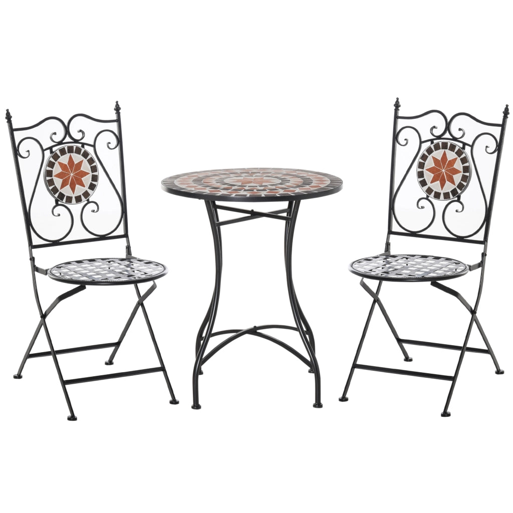 Set di sedie da bistro 2 posti con tavolino ¨C zephmum ¨C metallo nero