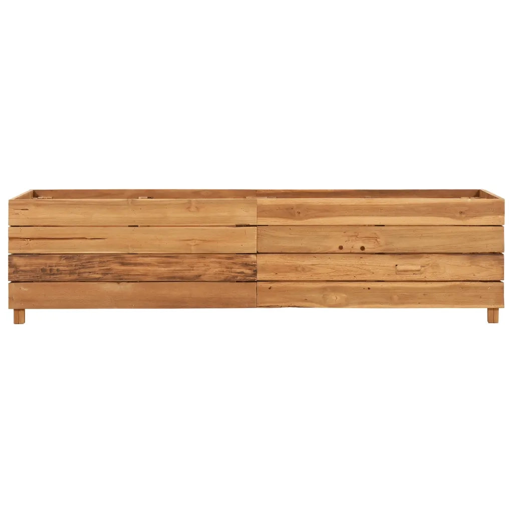 Letto Rialzato 150x40x38 cm Legno di Teak di Recupero e Acciaio