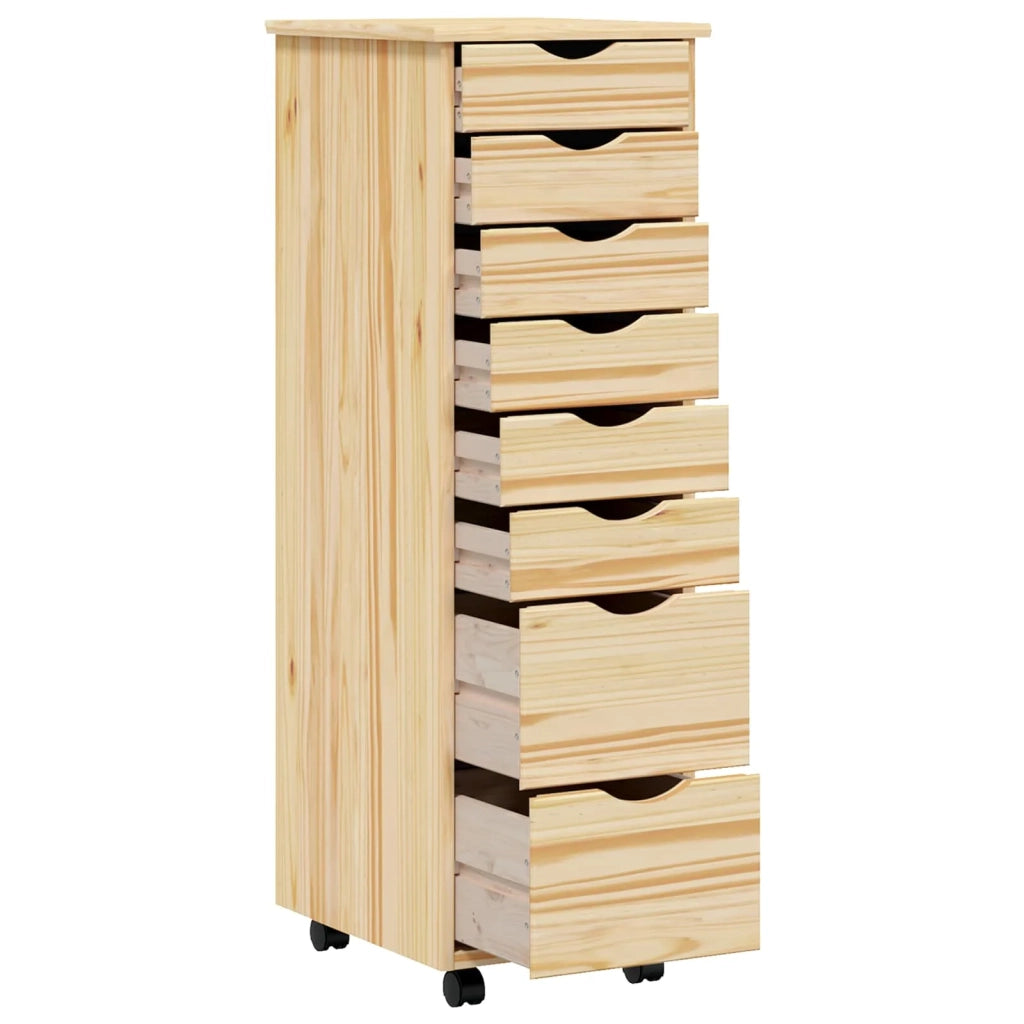 Armadietto Rotolante con Cassetti MOSS Vernice trasparente