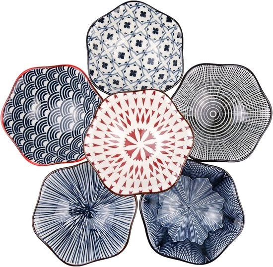 Set di Dadi in Ceramica da 6 - Scodelle per Tapas - Scodelle per Snack - Ideali per Sushi - Scodelle per Servire - 98 cm