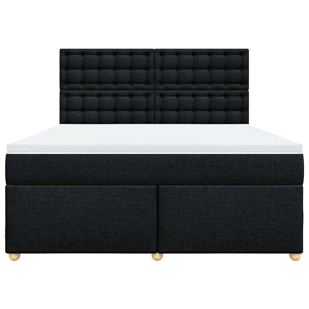 Giroletto a Molle con Materasso Nero 180x200 cm in Tessuto