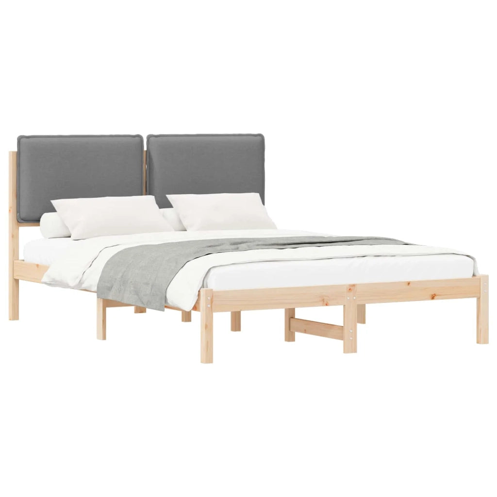 Letto con Testiera Rivestita Grigio chiaro 120 x 190 cm 877854