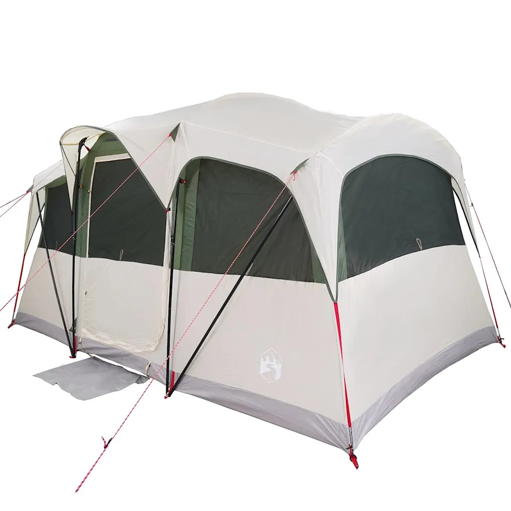 Tenda Familiare con tetto-Tenda da campeggio Bianco e Verde 435 x 255 x 216 cm