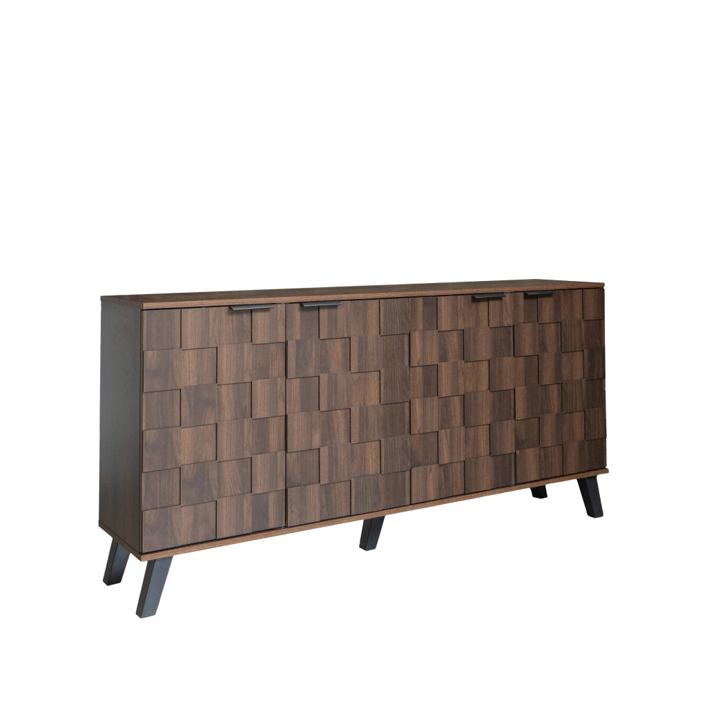 Credenza 4 Ante ¨C Xylo ¨C Effetto Legno Scuro, 160,5x35,5x78 cm
