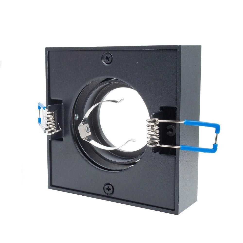 Trade Shop - Portafaretto Quadrato Orientabile Incasso Esterno 85mm Luce Lampade Led Gu10 Gu5.3 -