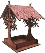Bacchetta per il cibo in legno, bacchetta da giardino appesa, adatta per giardino, cortile e decorazione (rossobruno)