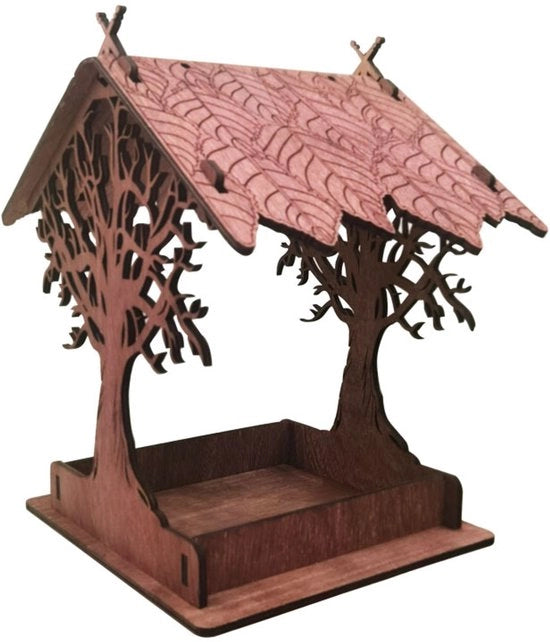 Bacchetta per il cibo in legno, bacchetta da giardino appesa, adatta per giardino, cortile e decorazione (rossobruno)