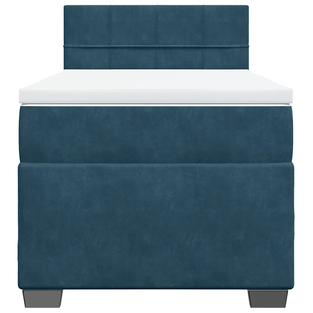 Giroletto a Molle con Materasso Blu Scuro 80x200 cm in Velluto 3286166