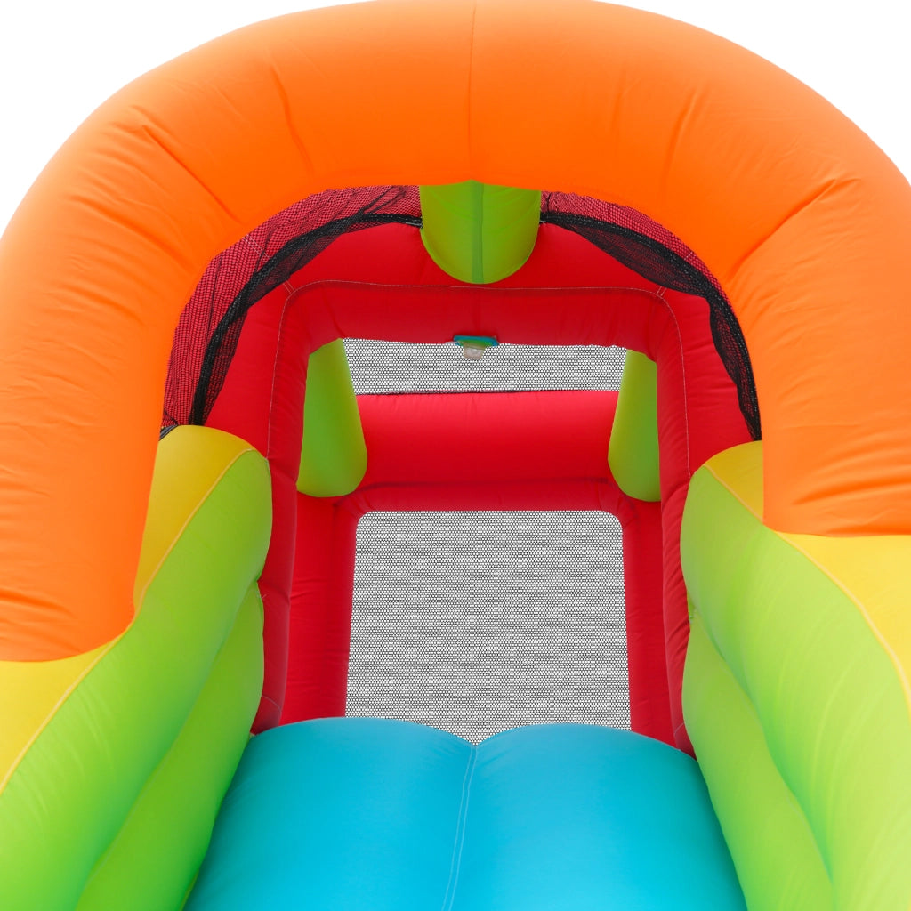 Castello gonfiabile per bambini con scivolo d'acqua trampolino parete da arrampicata e soffiatore da 450 W