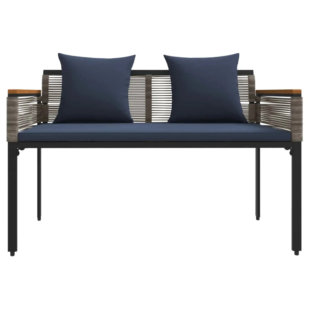 Set di Mobili da Esterno Grigio e Blu Navy polyrattan