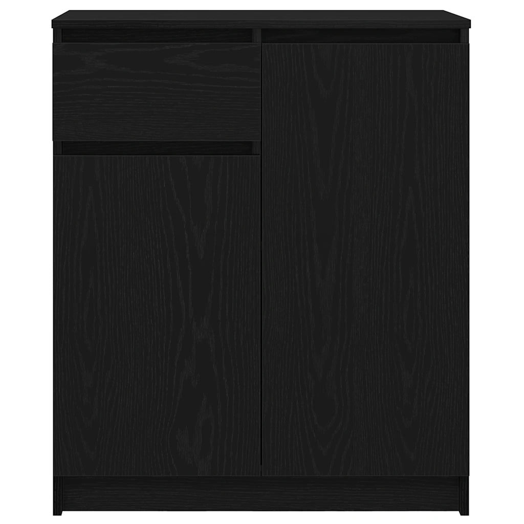 Credenza con Cassetto Rovere Nero 71x35x84 cm Legno Multistrato 861590