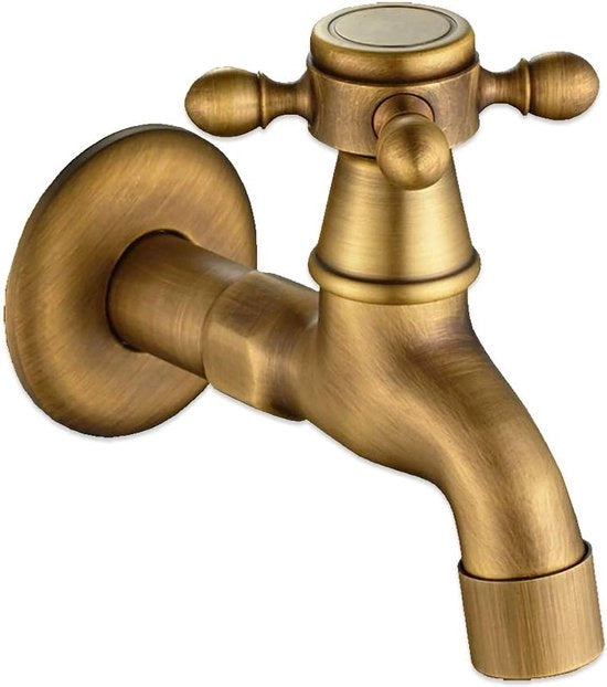 Acquasamoggitorievo con maniglia a croce interfaccia G1/2 - attacco per doccia da parete per bagno (bronzo)