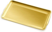 Piatto da servizio in acciaio inossidabile - elegante servizio da tavola - 1 pezzo - oro - 40 x 22 cm