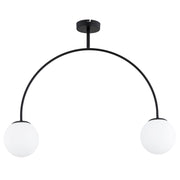 Lampada sospensione BENDO minimal arco nero 2xE14 sfere