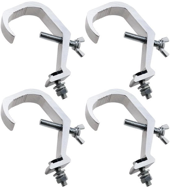 Accessori di illuminazione per podio - Accessori per spotlights - Cerniera a C in metallo - Argento - 4 pezzi - Adatto per proiettori di luce