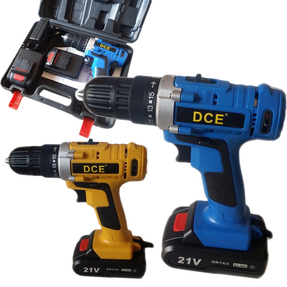 Trade Shop - Mini Trapano Avvitatore 21volt Doppia Batteria Caricabatteria Valigetta Luce Led -