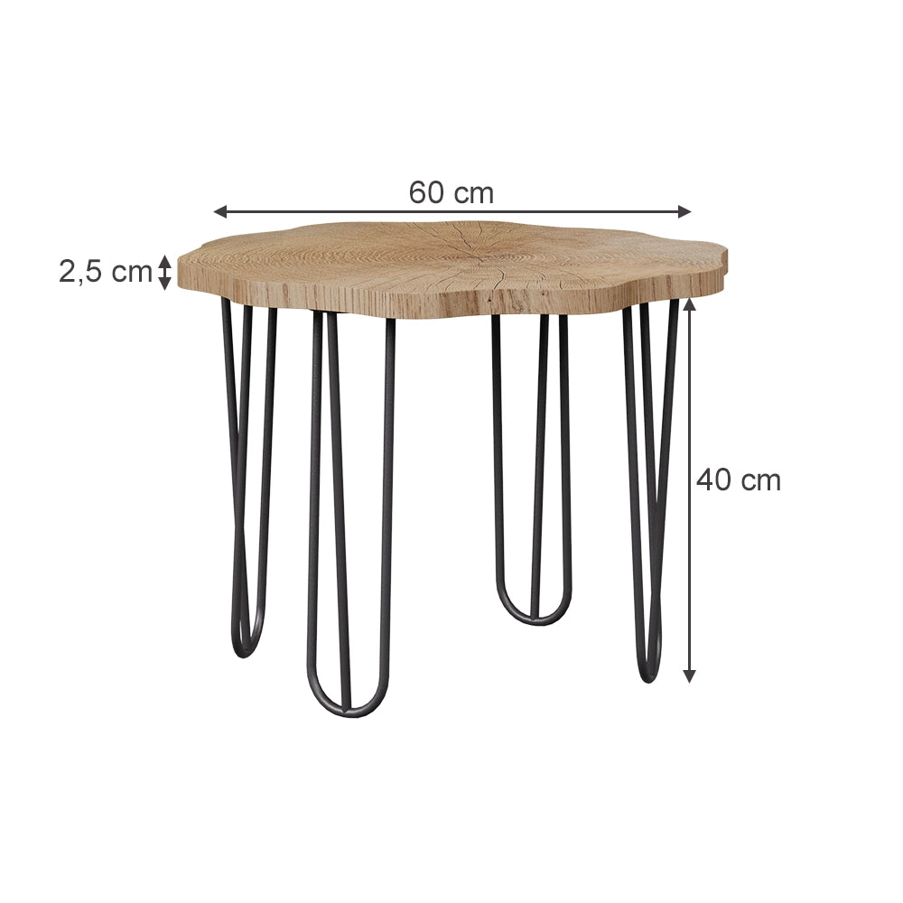 Vicco Tavolino da salotto Rovere 60 x 60 cm