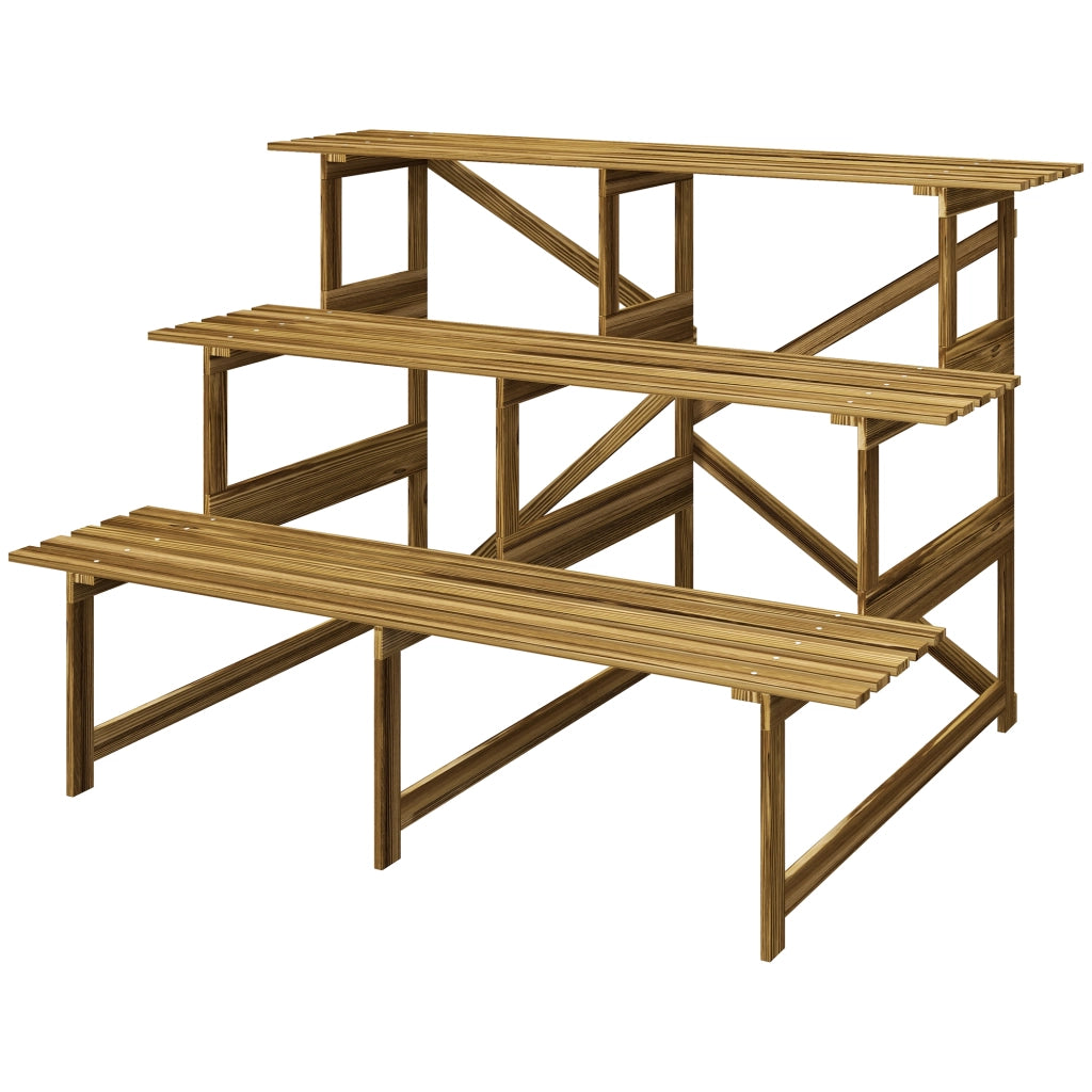 Tavolino da caff¨¨ ¨C zephmum ¨C 3 piani in legno naturale 78 cm