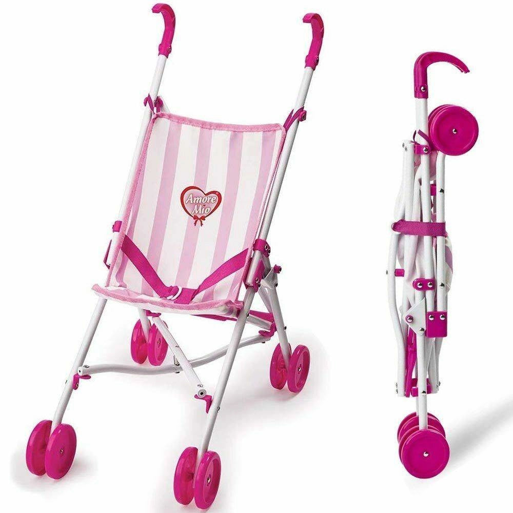 Trade Shop - Amore Mio Passeggino Bambole Giocattolo Bambine Carrozzino Bambolotto Pieghevole -