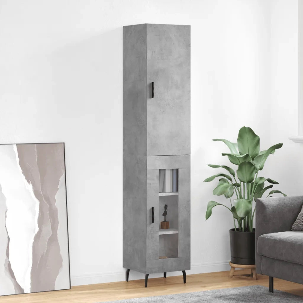 Credenza Grigio Cemento 34,5x34x180 cm in Legno Multistratocod mxl 102124
