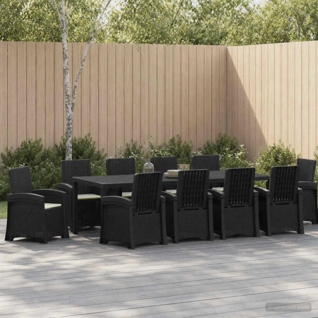 Set da Pranzo per Giardino 11 pz Antracite e Crema PP 3430167