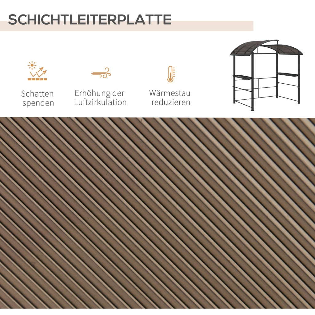 Pergolato da Giardino con Tetto ¨C Zephmum ¨C Grigio Antracite 240x150x230 cm