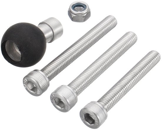 Motorstabilizzatore con 1" molla - Kit di viti M8 - Braccio regolabile - Dampiante - In alluminio verniciato - Nero/argento - Supporto motore