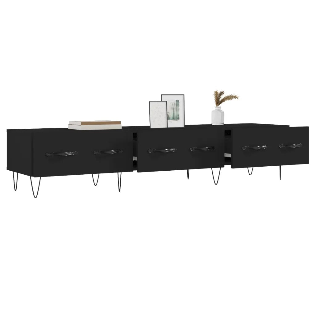 Mobile Porta TV Nero 150x36x30 cm in Legno Multistrato 829149